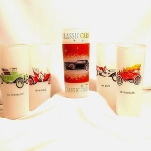 Vintage Classic Car Barware Set